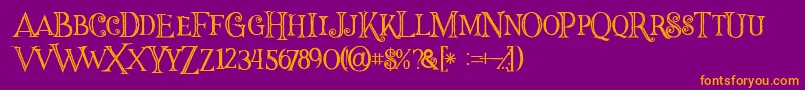 Halloweninline Font – Orange Fonts on Purple Background