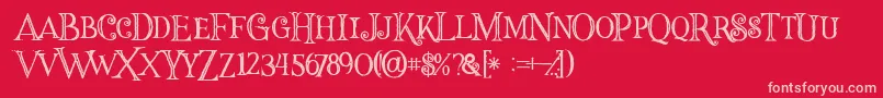 Halloweninline Font – Pink Fonts on Red Background