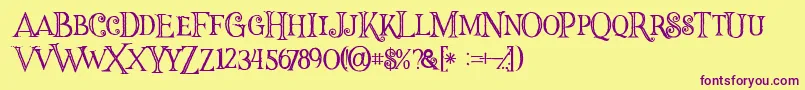 Halloweninline Font – Purple Fonts on Yellow Background