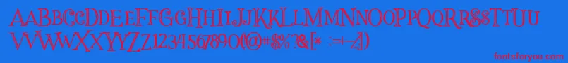 Halloweninline Font – Red Fonts on Blue Background