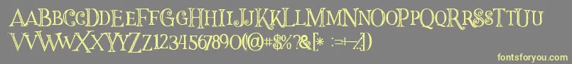 Halloweninline Font – Yellow Fonts on Gray Background