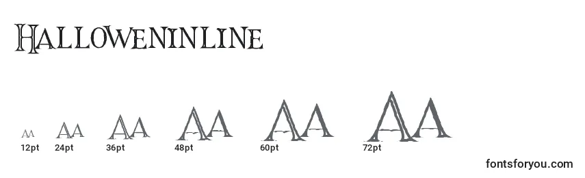 Größen der Schriftart Halloweninline (73062)