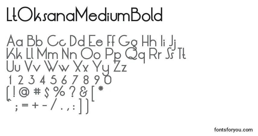 Шрифт LtOksanaMediumBold – алфавит, цифры, специальные символы