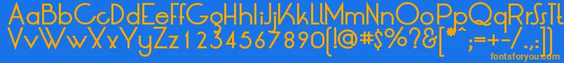 フォントLtOksanaMediumBold – オレンジ色の文字が青い背景にあります。
