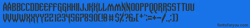 Weitere Informationen zur Spinebiting-Schriftart Spinebiting-Schriftart – Schwarze Schriften auf blauem Hintergrund