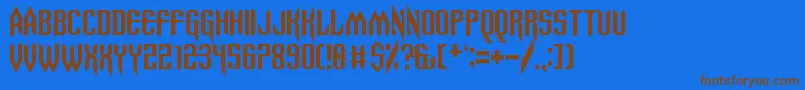 Spinebiting Font – Brown Fonts on Blue Background