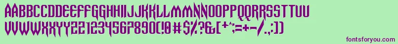Spinebiting Font – Purple Fonts on Green Background