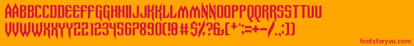 Spinebiting Font – Red Fonts on Orange Background