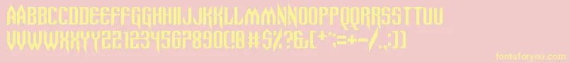 Spinebiting Font – Yellow Fonts on Pink Background