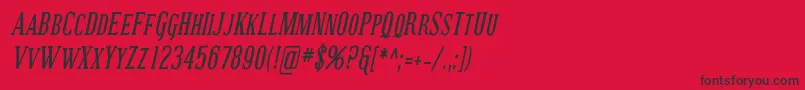 フォントCovingtonScCondBoldItalic – 赤い背景に黒い文字