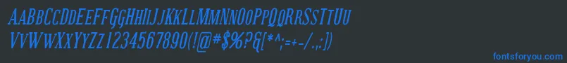 CovingtonScCondBoldItalic Font – Blue Fonts on Black Background