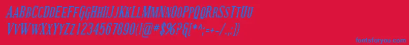 CovingtonScCondBoldItalic Font – Blue Fonts on Red Background