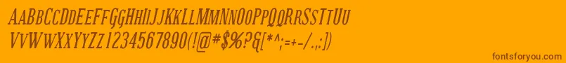 CovingtonScCondBoldItalic Font – Brown Fonts on Orange Background