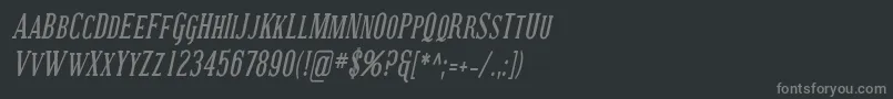 フォントCovingtonScCondBoldItalic – 黒い背景に灰色の文字