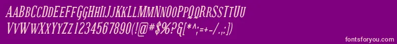 CovingtonScCondBoldItalic-Schriftart – Rosa Schriften auf violettem Hintergrund