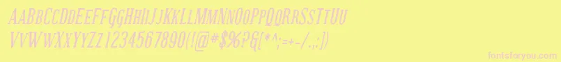 CovingtonScCondBoldItalic Font – Pink Fonts on Yellow Background