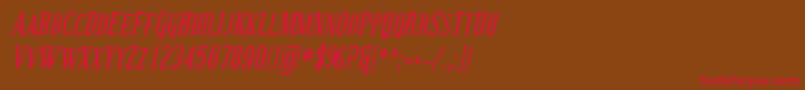 CovingtonScCondBoldItalic Font – Red Fonts on Brown Background