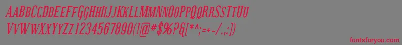 CovingtonScCondBoldItalic Font – Red Fonts on Gray Background