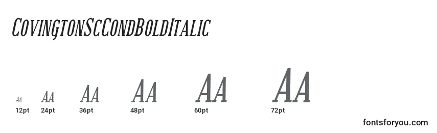 Размеры шрифта CovingtonScCondBoldItalic