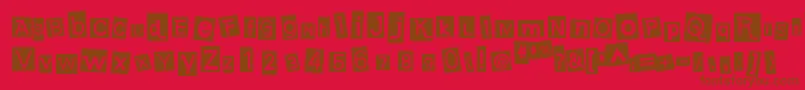 EarwigfactoryRegular-fontti – ruskeat fontit punaisella taustalla