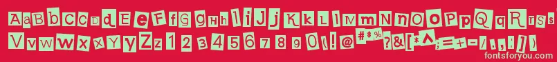 EarwigfactoryRegular Font – Green Fonts on Red Background