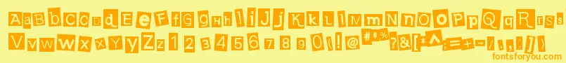 EarwigfactoryRegular Font – Orange Fonts on Yellow Background
