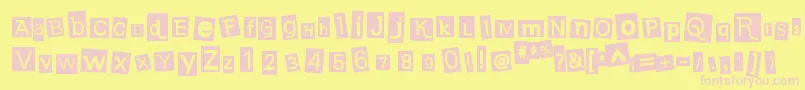 EarwigfactoryRegular Font – Pink Fonts on Yellow Background