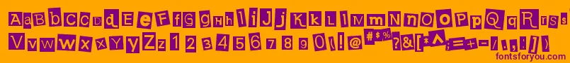 EarwigfactoryRegular Font – Purple Fonts on Orange Background