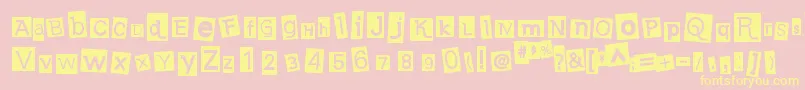 EarwigfactoryRegular-Schriftart – Gelbe Schriften auf rosa Hintergrund