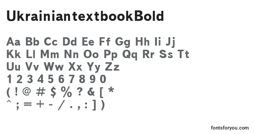 A fonte UkrainiantextbookBold – alfabeto, números, caracteres especiais