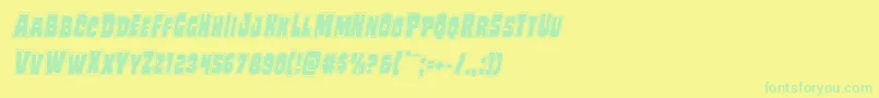 Mindlessbruteposterital Font – Green Fonts on Yellow Background