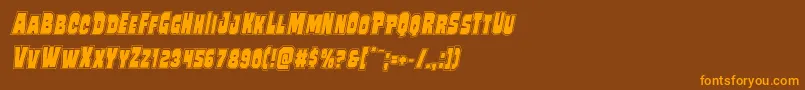 Mindlessbruteposterital Font – Orange Fonts on Brown Background