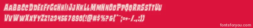 フォントMindlessbruteposterital – 赤い背景にピンクのフォント