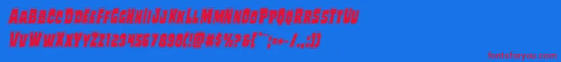 Mindlessbruteposterital Font – Red Fonts on Blue Background