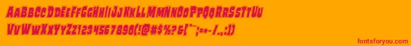 フォントMindlessbruteposterital – オレンジの背景に赤い文字
