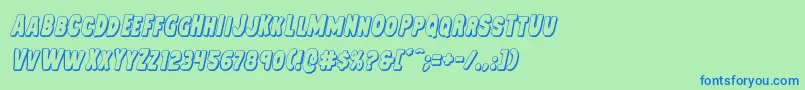 Mysterymobile3Dital Font – Blue Fonts on Green Background