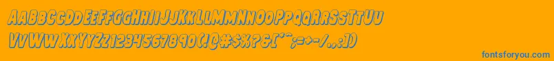Mysterymobile3Dital Font – Blue Fonts on Orange Background