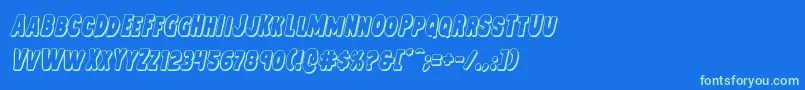 Mysterymobile3Dital Font – Green Fonts on Blue Background