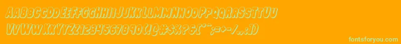 Mysterymobile3Dital Font – Green Fonts on Orange Background