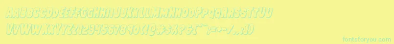 Mysterymobile3Dital Font – Green Fonts on Yellow Background