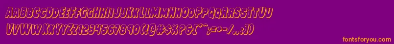 Mysterymobile3Dital Font – Orange Fonts on Purple Background