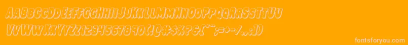 Mysterymobile3Dital Font – Pink Fonts on Orange Background