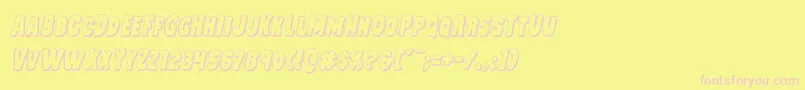 Mysterymobile3Dital Font – Pink Fonts on Yellow Background