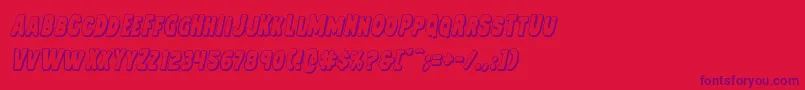 Mysterymobile3Dital Font – Purple Fonts on Red Background