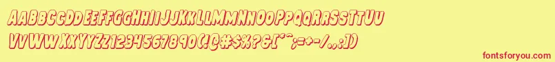 Mysterymobile3Dital Font – Red Fonts on Yellow Background