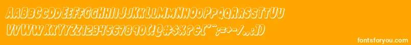 Mysterymobile3Dital Font – White Fonts on Orange Background