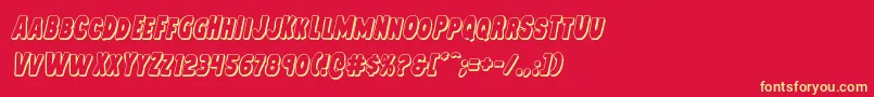 Mysterymobile3Dital Font – Yellow Fonts on Red Background