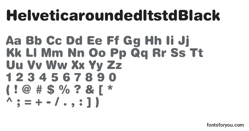 A fonte HelveticaroundedltstdBlack – alfabeto, números, caracteres especiais