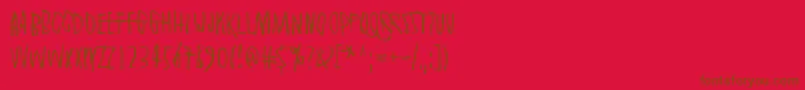 SecretlyWishingForRain Font – Brown Fonts on Red Background