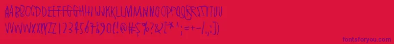 SecretlyWishingForRain Font – Purple Fonts on Red Background